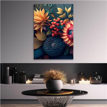 Dikey Sanat Temalı Cam Tablo 437