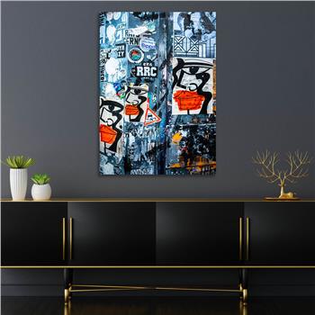 Dikey Sanat Temalı Cam Tablo 549