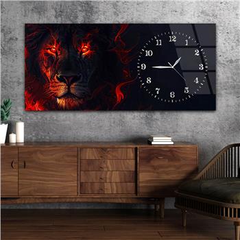 Yatay Saatli Yandan Sanat Temalı Cam Tablo 307