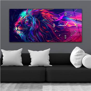 Yatay Saatli Yandan Sanat Temalı Cam Tablo 342