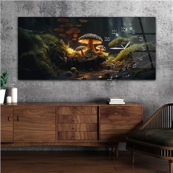 Yatay Saatli Yandan Sanat ve Doğa Temalı Cam Tablo 217