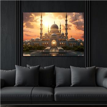 Yatay Dini Temalı Cam Tablo 203