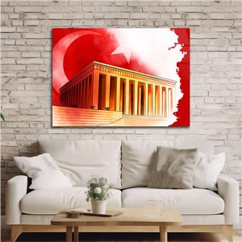 Yatay VatanTemalı Cam Tablo 129