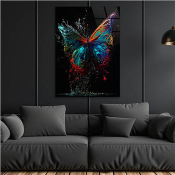 Dikey Sanat Temalı Cam Tablo 348