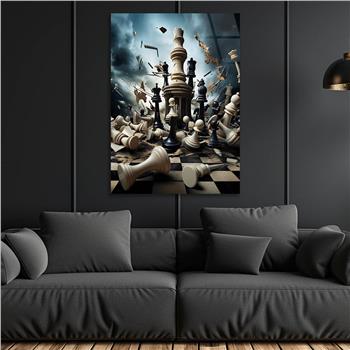 Dikey Sanat Temalı Cam Tablo 327