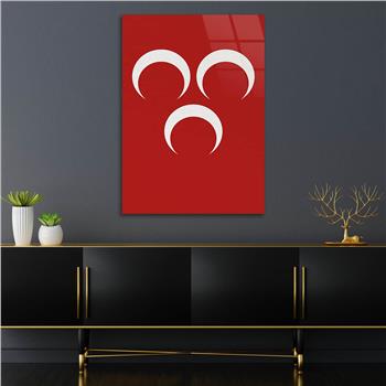 ÜÇ HİLAL GÖRSELLİ CAM TABLO