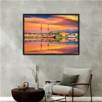 Aluminium Omlijste Natuur Thema Geharde Glasschilderij 045