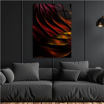 Dikey Sanat Temalı Cam Tablo 410