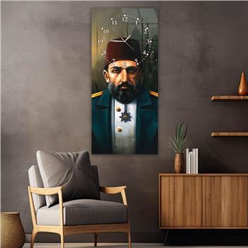 Vertikales bedrucktes Glas Nationenthema mit Uhr Oben  039