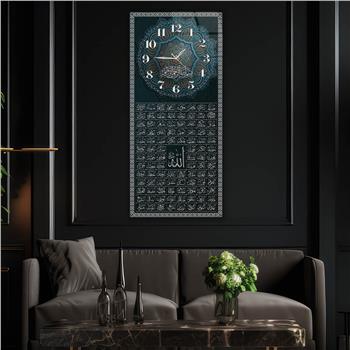 لوحة زجاجية أفقية ذات طابع ديني مع ساعة العمودية 052