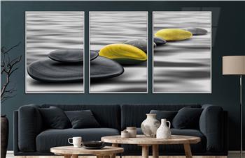 Alüminyum Çerçeveli Sanat Temalı 3lü Set CAM Tablo 0064