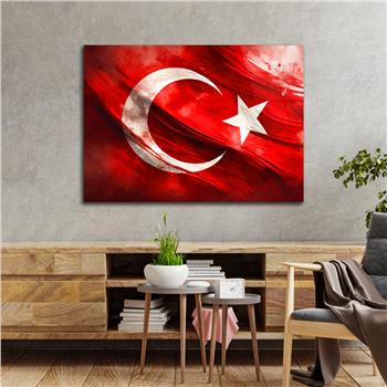 Yatay VatanTemalı Cam Tablo 126