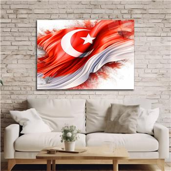 Yatay Vatan Temalı Cam Tablo 155