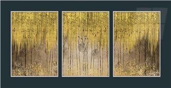 Alüminyum Çerçeveli Sanat Temalı 3lü Set MDF Tablo 0044
