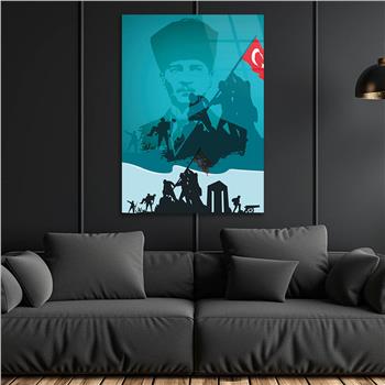 Dikey VatanTemalı Cam Tablo 159