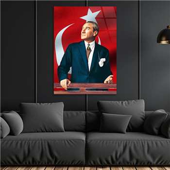 MUSTAFA KEMAL ATATÜRK GÖRSELLİ CAM TABLO