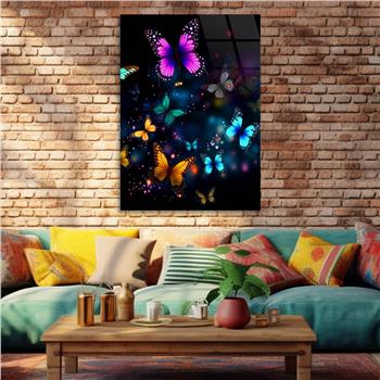 Dikey Sanat Temalı Cam Tablo 425