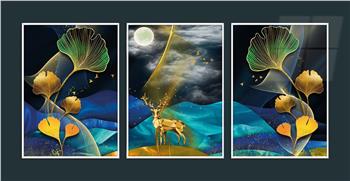 Alüminyum Çerçeveli Sanat Temalı 3lü Set MDF Tablo 0060