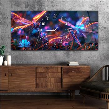 Yatay Saatli Ortadan Sanat Temalı Cam Tablo141