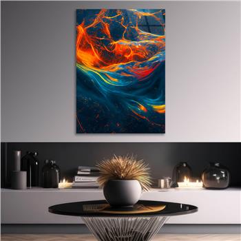 Dikey Sanat Temalı Cam Tablo 344