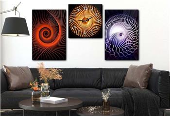 SANAT TEMALI CAM TABLO SAAT SETİ 