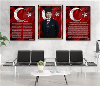  3lü Set VatanTemalı Cam Tablo 21