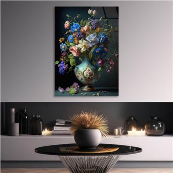 Dikey Sanat Temalı Cam Tablo 472