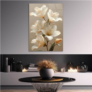 Dikey Sanat Temalı Cam Tablo 455