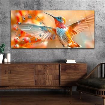 Yatay Saatli Yandan Sanat Temalı Cam Tablo 367