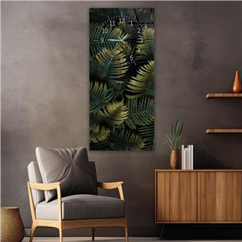 Vertikales bedrucktes Glas Kunst und Naturthema mit Uhr Oben  063