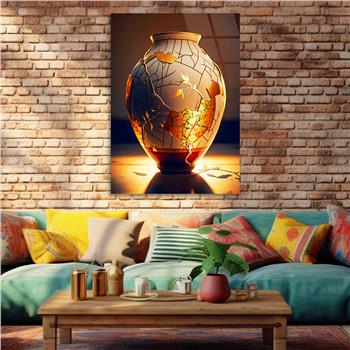 Dikey Sanat Temalı Cam Tablo 481