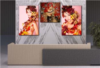 SANAT TEMALI  CAM TABLO SAAT SETİ 