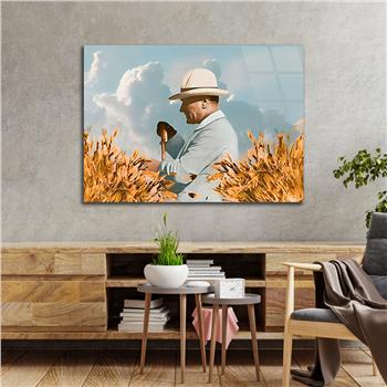 Yatay VatanTemalı Cam Tablo 103