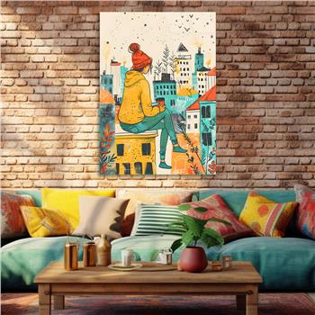 Dikey Sanat Temalı Cam Tablo 359