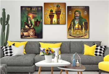 Ensemble de Tableaux et d’horloge 2 pièce sur le thème religieux