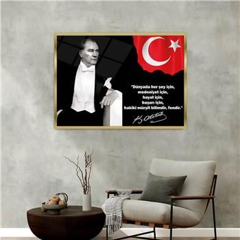 Aluminum-Framed National-Themed Tempered Glass Wall Art 049