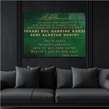 Yatay Dini Temalı Cam Tablo 154
