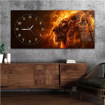 Yatay Saatli Yandan Sanat Temalı Cam Tablo 319