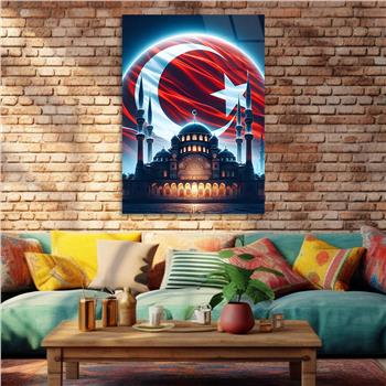 Dikey VatanTemalı Cam Tablo 184