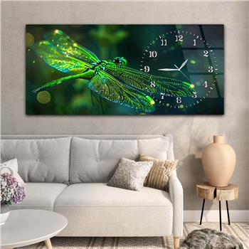 Yatay Saatli Yandan Sanat Temalı Cam Tablo 292