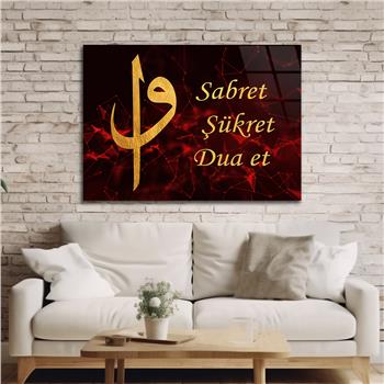Yatay Dini Temalı Cam Tablo 223