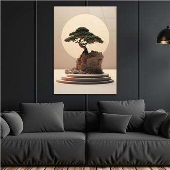 Dikey Doğa Temalı Cam Tablo 393