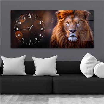 Yatay Saatli Yandan Sanat Temalı Cam Tablo 345