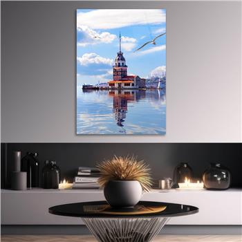 Dikey Doğa Temalı Cam Tablo 229