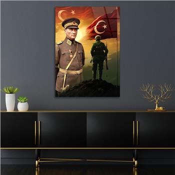 Dikey VatanTemalı Cam Tablo 157