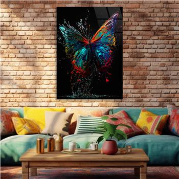 Dikey Sanat Temalı Cam Tablo 348