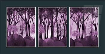 Alüminyum Çerçeveli Sanat Temalı 3lü Set MDF Tablo 0032