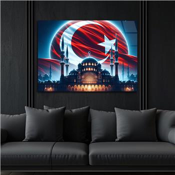 Yatay VatanTemalı Cam Tablo 125