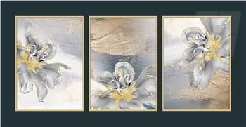 Alüminyum Çerçeveli Sanat Temalı 3lü Set MDF Tablo 0062