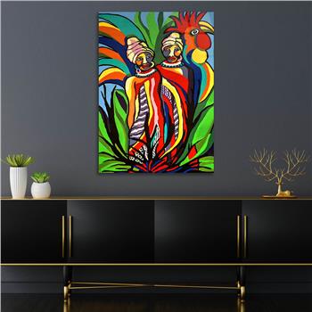 Dikey Sanat Temalı Cam Tablo 389